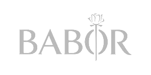 PABORT Schriftzug mit stilisiertem Ausrufezeichen als graues Logo auf Weiß
