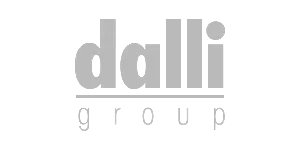 Graues Logo mit Schriftzug und kleinen Symbolen, minimalistisches Design